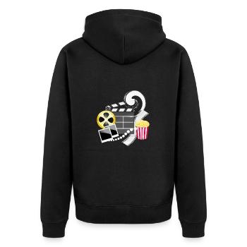Retro film industry - Unisex Premium Organic Zip Hoodie - black - Back - Nico (187cm)