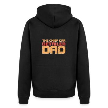 The Chief Car Detailer Dad - Unisex Premium Organic Zip Hoodie - black - Back - Nico (187cm)