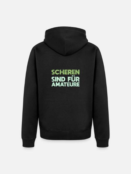 Scheren Sind Für Amateure - Unisex Premium Bio Zip Hoodie - Schwarz