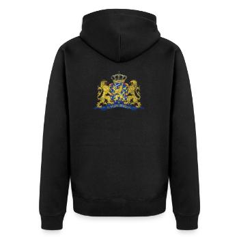 Dutch Coat of Arms Symbol Netherlands - Unisex Premium Organic Zip Hoodie - black - Back - Nico (187cm)