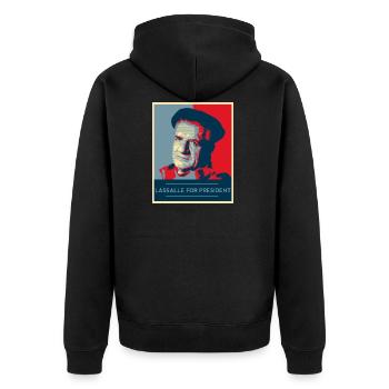 "Lassalle-Obama For President" - Veste à capuche bio Premium Unisexe - noir - Dos - Nico (187cm)
