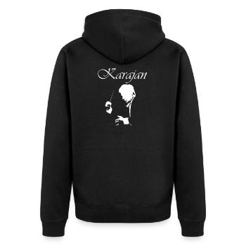 H. von Karajan - Unisex Premium Organic Zip Hoodie - black - Back - Nico (187cm)