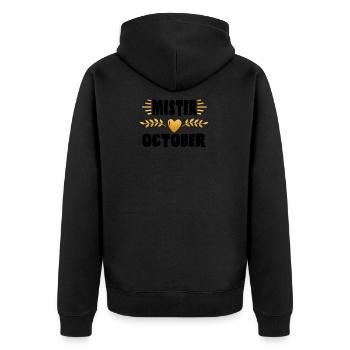 Monsieur mois Octobre né cadeau d'anniversaire - Veste à capuche bio Premium Unisexe - noir - Dos - Nico (187cm)