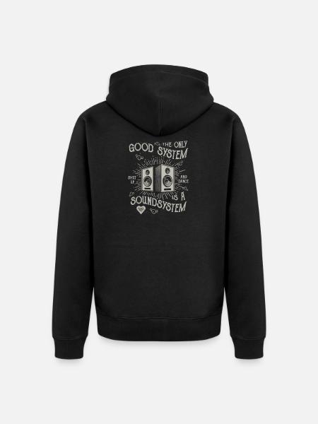 SOUND SYSTEM - DJ T Shirt - Funny GIFT - Unisex Premium Organic Zip Hoodie - black