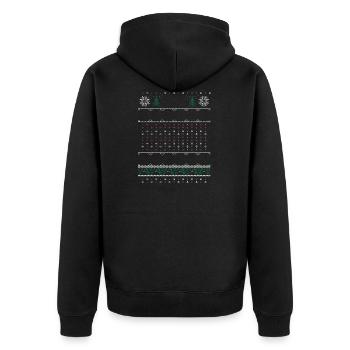 Ugly Christmas Sweater - Unisex Premium Organic Zip Hoodie - black - Back - Nico (187cm)