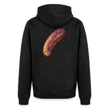 bbq barbecue grillen burger beef bacon steak spare - Unisex Premium Bio Zip Hoodie - Schwarz - Hinten - Nico (187cm)