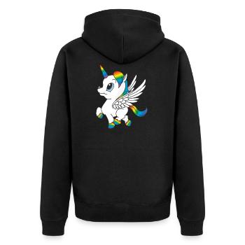 Arc-en-Unicorn, Pegasus - Veste à capuche bio Premium Unisexe - noir - Dos - Nico (187cm)