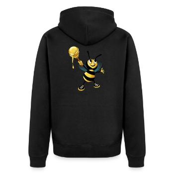 Biene - Unisex Premium Bio Zip Hoodie - Schwarz - Hinten - Nico (187cm)