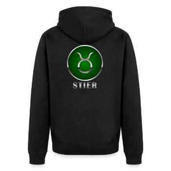 Sternzeichen Stier Horoskop Geschenkidee Geburt - Unisex Premium Bio Zip Hoodie - Schwarz - Hinten - Nico (187cm)
