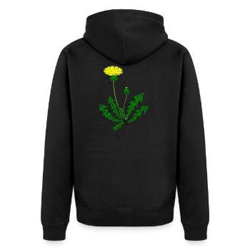 Löwenzahn Pusteblume - Unisex Premium Bio Zip Hoodie - Schwarz - Hinten - Nico (187cm)