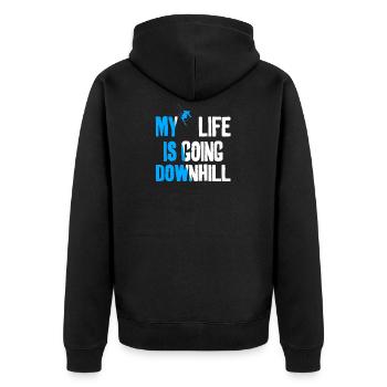 Skiing Ski Resort Skiing Funny Ski Gift - Unisex Premium Organic Zip Hoodie - black - Back - Nico (187cm)