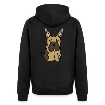 Français Buldog - bouledogue français - Veste à capuche bio Premium Unisexe - noir - Dos - Nico (187cm)