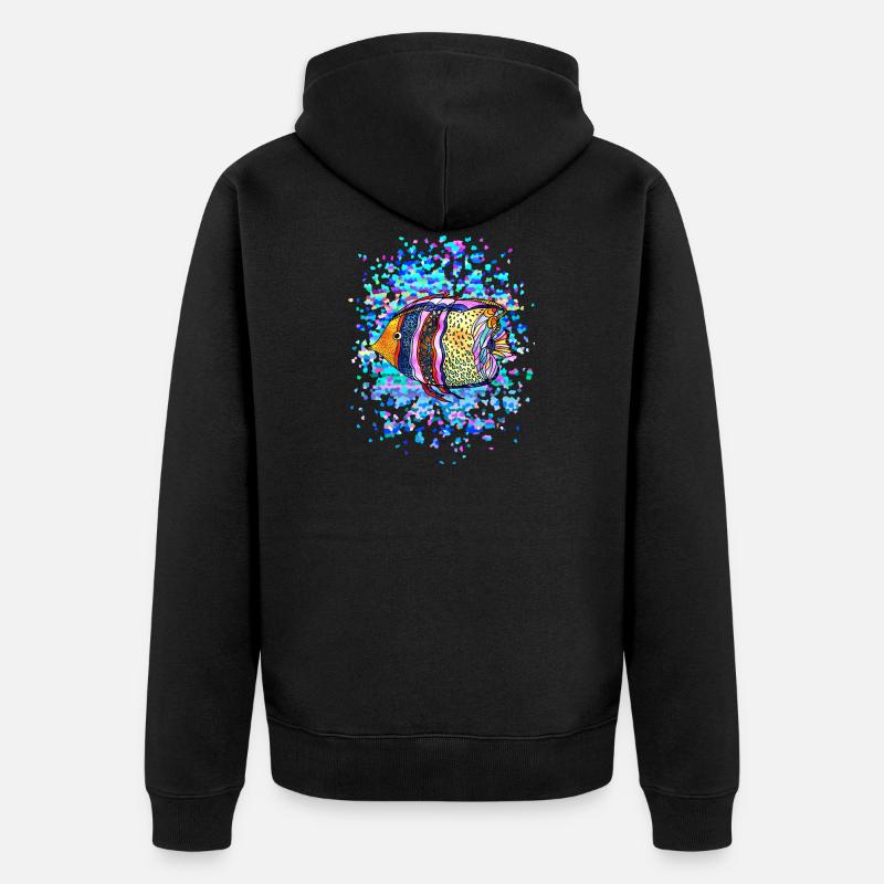 poisson - Veste à capuche bio Premium Unisexe - noir