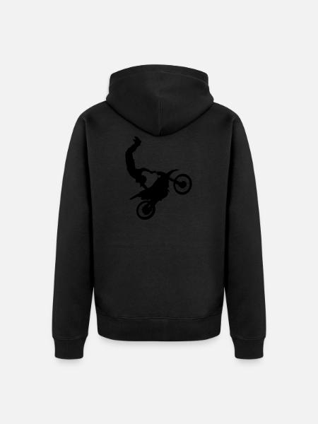 Motocross-Stuntfahrer - Unisex Premium Bio Zip Hoodie - Schwarz