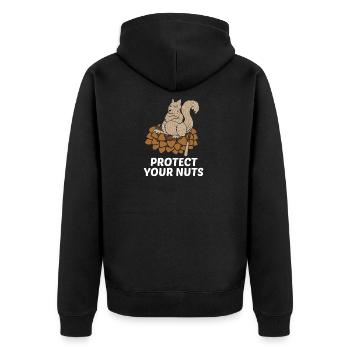 Protégez votre cadeau de noix - Veste à capuche bio Premium Unisexe - noir - Dos - Nico (187cm)