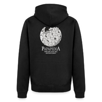 Papapedia wikpedia papa papa cadeau nouveau papa - Veste à capuche bio Premium Unisexe - noir - Dos - Nico (187cm)
