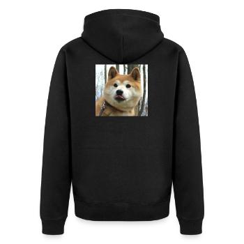 Doge dog motif gift idea - Unisex Premium Organic Zip Hoodie - black - Back - Nico (187cm)