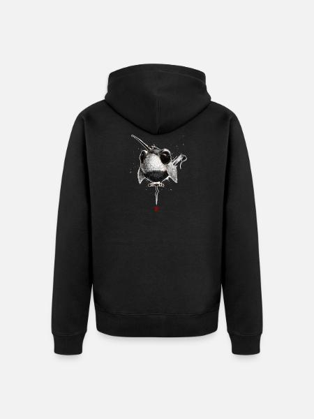 Sketchy Bird # 02 - Unisex Premium Organic Zip Hoodie - black