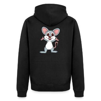 mouse - Unisex Premium Organic Zip Hoodie - black - Back - Nico (187cm)