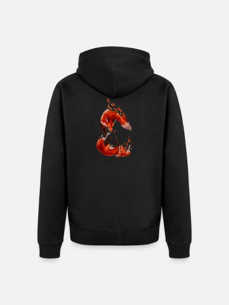 foxes - Unisex Premium Organic Zip Hoodie - black