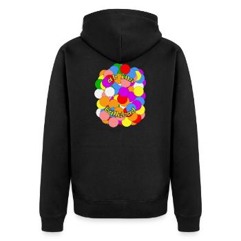 ab ins Bällebad - Unisex Premium Bio Zip Hoodie - Schwarz - Hinten - Nico (187cm)