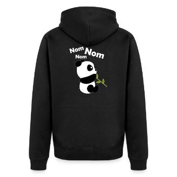 Süßer Panda Mit Bambus | Nom Nom Pandabär Design - Unisex Premium Bio Zip Hoodie - Schwarz - Hinten - Nico (187cm)