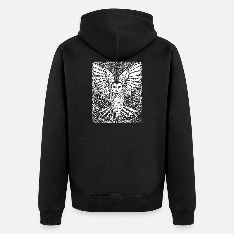 Eule - Unisex Premium Bio Zip Hoodie - Schwarz