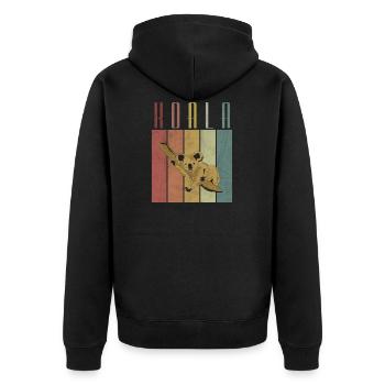 Koala - Unisex Premium Bio Zip Hoodie - Schwarz - Hinten - Nico (187cm)