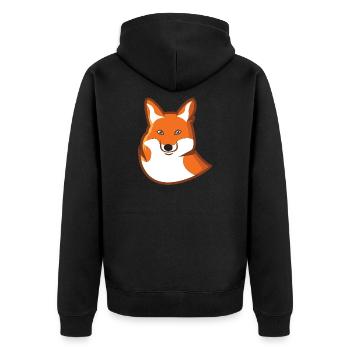 Fox red fox nature animal animal gift - Unisex Premium Organic Zip Hoodie - black - Back - Nico (187cm)