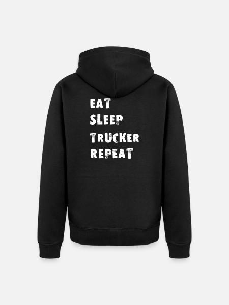 Truck Trucker - Unisex Premium Organic Zip Hoodie - black