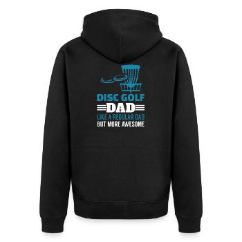 Chemise de papa de disque de golf - Veste à capuche bio Premium Unisexe - noir - Dos - Nico (187cm)