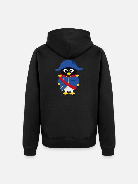 Penguin Napoleon - Unisex Premium Organic Zip Hoodie - black