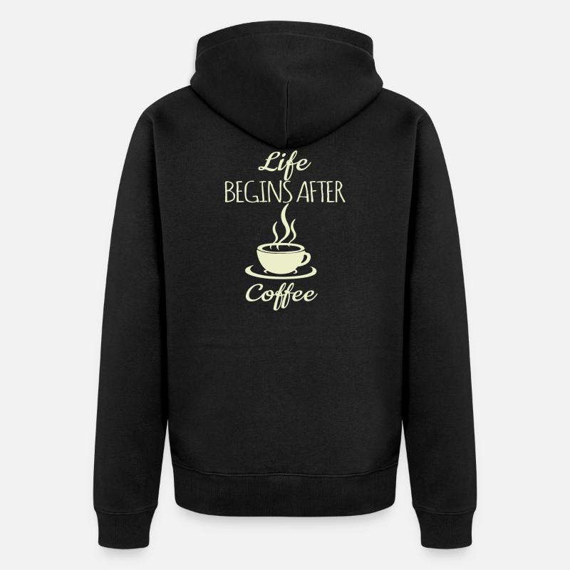 Kaffee Spruch - Unisex Premium Bio Zip Hoodie - Schwarz