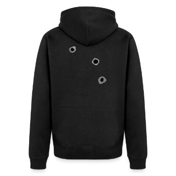 Bullet holes design as a vector - Unisex Premium Organic Zip Hoodie - black - Back - Nico (187cm)