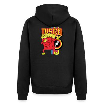 Rétro Dabbing Dab Dab Disco French Fries - Veste à capuche bio Premium Unisexe - noir - Dos - Nico (187cm)