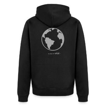 Terre Earth Planet Galaxy Espace Idée cadeau - Veste à capuche bio Premium Unisexe - noir - Dos - Nico (187cm)