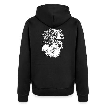 419 Australian Shepherd - Unisex Premium Organic Zip Hoodie - black - Back - Nico (187cm)