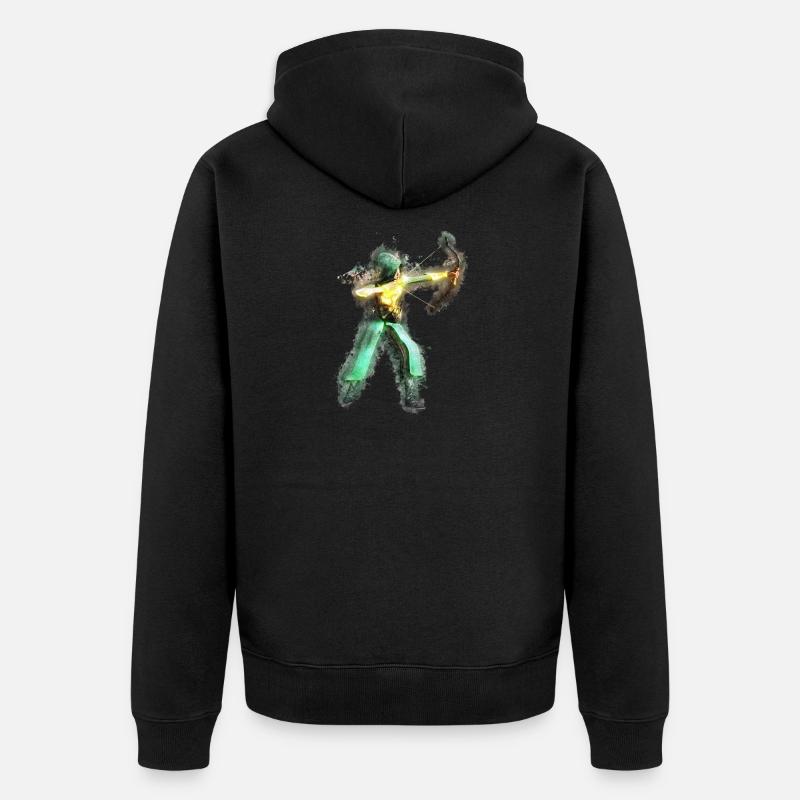 Gebühr Bogen hell glühend - Unisex Premium Bio Zip Hoodie - Schwarz