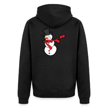 Weihnachten Dabbing Dab Schneemann - Unisex Premium Bio Zip Hoodie - Schwarz - Hinten - Nico (187cm)