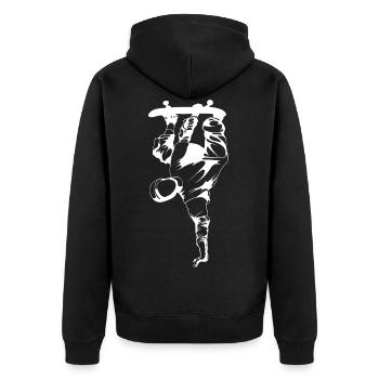 Skate Skateboard - Unisex Premium Bio Zip Hoodie - Schwarz - Hinten - Nico (187cm)