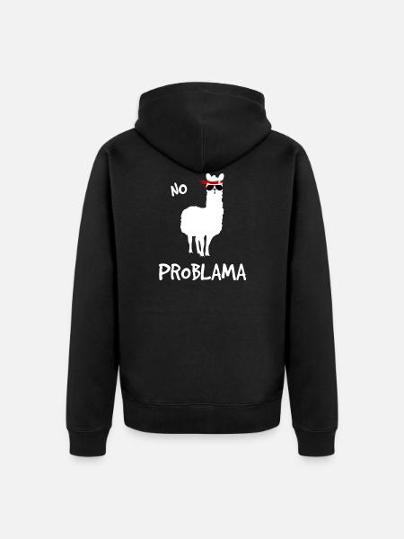 No Problama white - Unisex Premium Organic Zip Hoodie - black
