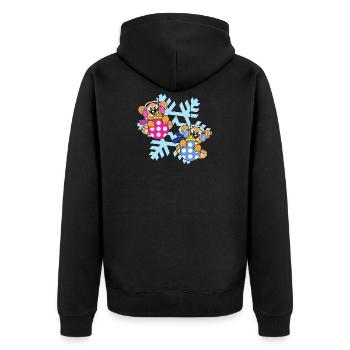 Weihnachtsmotiv - Unisex Premium Bio Zip Hoodie - Schwarz - Hinten - Nico (187cm)