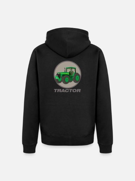 Tractor is my machine - Traktor ist meine Maschien - Unisex Premium Bio Zip Hoodie - Schwarz