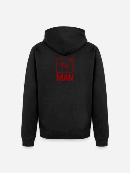Iron Man - Premium Design - Ekologiczna rozpinana bluza z kapturem Premium unisex - czarny