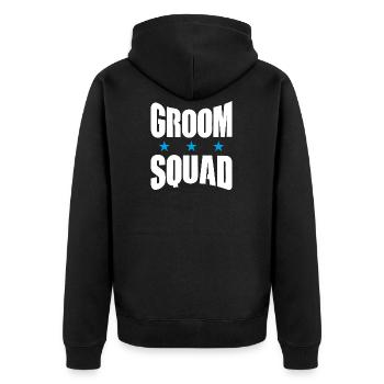 Groom Squad Groom Bachelor Party JGA - Unisex Premium Organic Zip Hoodie - black - Back - Nico (187cm)