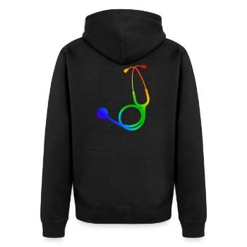Stéthoscope de couleur | Stethoscope coloured - Veste à capuche bio Premium Unisexe - noir - Dos - Nico (187cm)
