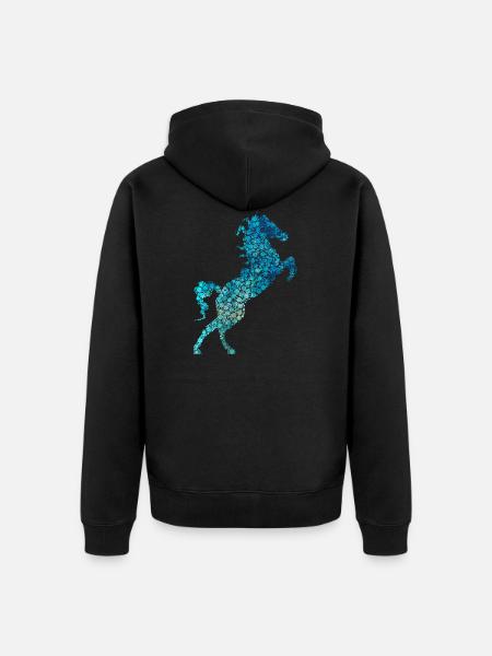 horse - Unisex Premium Organic Zip Hoodie - black