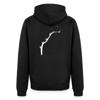 Lange Pflanze - Unisex Premium Bio Zip Hoodie - Schwarz - Hinten - Nico (187cm)