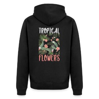Tropical Flowers Plantes fleurs tropicales - Veste à capuche bio Premium Unisexe - noir - Dos - Nico (187cm)
