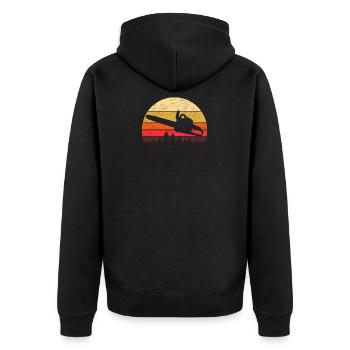 Bûcherons Ouvriers forestiers bois font tronçonneuse - Veste à capuche bio Premium Unisexe - noir - Dos - Nico (187cm)